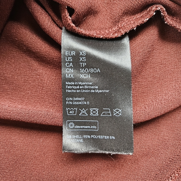 H&M Rust Puff Sleeve Blouse - Picture 4 of 5